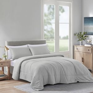 Juego de Edredón de 3 Piezas de Color Sólido, Ropa de Cama Moderna, Juego de Funda de Edredón Acolchada de Poliéster/Algodón, Lavable, 300 Hilos, para Uso en Todas las Estaciones - Product Image 4