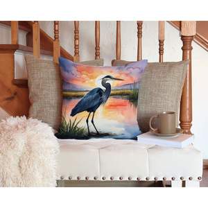 ปลอกหมอนอิงลายนกกระสาสีฟ้าสามารถซักได้14ชม. X 14W สำหรับตกแต่งเตียงนอนโซฟากลางแจ้งในร่ม - Product Image 3