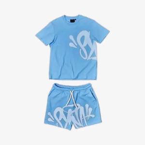 เสื้อยืดและกางเกงขาสั้นชุดเซ็ตสำหรับผู้ชาย หลายสีให้เลือก 2 ชิ้น สร้างแบรนด์ของคุณเอง เสื้อยืดและกางเกงขาสั้นผ้าฝ้ายสไตล์สตรีทแวร์สำหรับผู้ชาย - Product Image 4