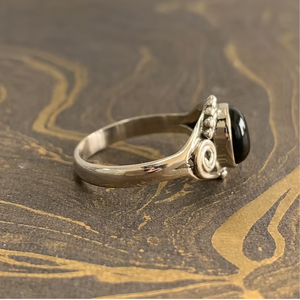 Unisex Designer <b>Ring</b> in 925 <b>Silver</b> Oval Natural <b>Black</b> Onyx Gemstone Minimalist Jewelry Gift For Anniversary Wedding - Product Image 4