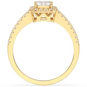 Bague en or jaune 14 carats avec diamant de laboratoire taille émeraude 1,3 carat, certifiée IGI, nouvelle collection REYES, bijoux fins pour mariage. - Product Image 6