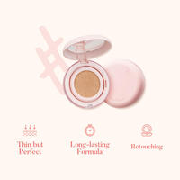 Fond de teint cushion coréen Make Mood Silky Ivory, effet éclat, blanchissant, hydratant, longue tenue, fini mat/naturel.