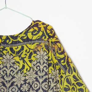 เสื้อคลุมกิโมโนผ้าฝ้ายอินเดียลายปะติดปะต่อแบบคันธา เสื้อคลุมคันธาแบบวินเทจ เสื้อแจ็คเก็ตฤดูใบไม้ร่วงแขนยาวสำหรับผู้หญิง - Product Image 4