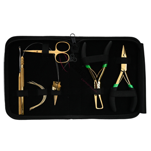 Kit de Herramientas para Extensiones de Cabello con 5 Pinzas Doradas para Extensiones, Pinza para Microperlas, Pinza para Remover Perlas Doradas, Enhebrador de Alambre Dorado - Product Image 1