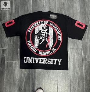 เสื้อยืดแขนสั้นผู้ชายผ้าฝ้าย 100% สไตล์ฮิปฮอป แห้งเร็ว พร้อมบริการสกรีนโลโก้ตามสั่ง (OEM) ลายเรียบ - Product Image 1