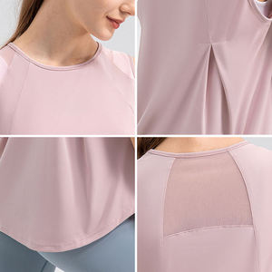 Camiseta Deportiva de Secado Rápido para Mujer, Top Deportivo sin Mangas para Verano, Top Básico Tipo Camiseta, Espalda de Malla Transpirable, Ropa Deportiva Activa - Product Image 3