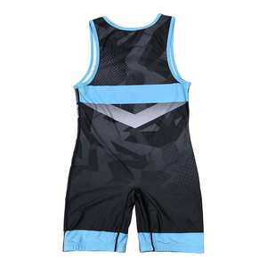 Custom Sublimation Spandex Polyester Wrestling <b>Singlet</b> with Automated Cutting Lightweight Compression Sportswear - Product Image 1