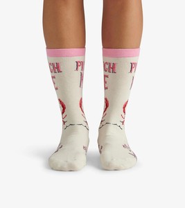 Calcetines Pinch Me Crab Crew para Hombre, Blancos y Rosas, con Estampado Digital, Tejidos en Algodón y Spandex, Transpirables, para Uso Diario, con Diseño Veraniego - Product Image 2
