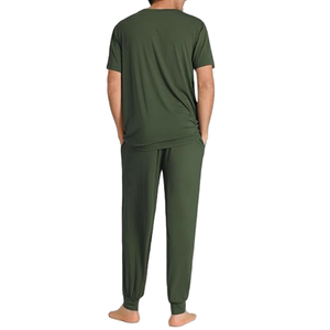 Conjunto de pijama con botones para hombre, ropa de dormir clásica, ropa cómoda para estar en casa, conjunto de dos piezas, ropa de noche suave, conjunto para estar en casa - Product Image 3