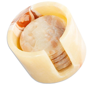 New Hot Sale Modern <b>Marble</b> Onyx Coaster Set with Big Slab Antique Finish Premium Quality Kitchen Table Decor - Product Image 5