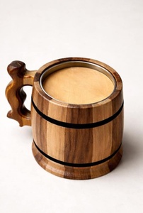 Taza de Cerveza de Madera de Calidad Superior, Ecológica, de Lujo, Brillante y Pulida, con Asa, Tamaño Personalizado, para Café, Jugo, Leche, Vajilla de Cocina - Product Image 2