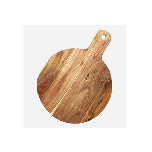 Planche à découper rustique en bois de qualité supérieure, naturelle, faite à la main, solide, pour la cuisine, avec poignée - Product Image 5