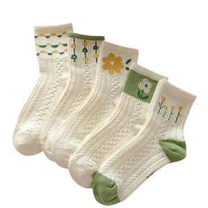 Cross border wholesale <b>socks</b> ladies tube <b>socks</b> autumn and <b>winter</b> green flowers small fresh Japanese fashion cute tube <b>socks</b> - Product Image 4