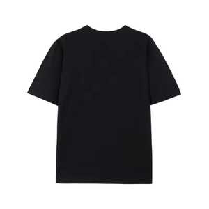T-shirt noir pour homme, style streetwear, manches courtes, col rond, coupe classique, 100% coton tricoté, respirant - Product Image 3