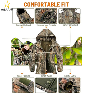 Ropa de Caza para Mujer, Chaqueta de Caza de Camuflaje Resistente al Agua Ultra Silenciosa para Caza de Patos, Aves Acuáticas y Ciervos - Product Image 5