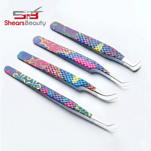 Diamond Grip L Type High Quality Precision Anti Static Custom Logo Durable Eyelash Tweezers Stainless Steel Eyelash Tweezers - Product Image 6