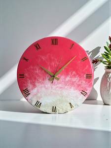 Decorative Resin Wall <b>Clock</b> With Unique Handmade Luxury Pattern For Stylish Home Interior Decoration - Product Image 1