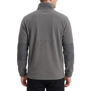 Chaqueta de Forro Polar de Calidad Premium al por Mayor, Gris Medio, con Cremallera Completa, Cuello Alto, Bolsillo en el Pecho, Capa Térmica Exterior, Chaquetas de Invierno - Product Image 2