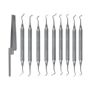 Manual Stainless Steel Dental Scaling <b>Tool</b> Kit 10 Pcs Reusable Set for Professional <b>Tooth</b> <b>Cleaning</b> Procedures - Product Image 6