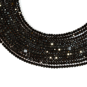 Cuentas Rondelle de turmalina negra de calidad, hebra de turmalina Natural facetada para fabricación de joyas, cuentas cortadas a máquina - Product Image 3