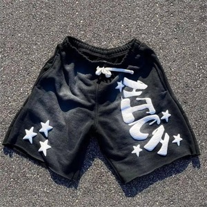 2026 New Style Custom Summer Breathable Outdoor <b>Polyester</b>/Cotton Solid Casual High Elastic Waist Sweat <b>Shorts</b> for Men - Product Image 4