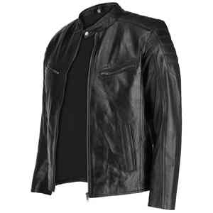 Chaqueta de Cuero Genuino para Hombre, Estilo Casual, Cuello Alto, Cierre de Cremallera, Color Sólido, Nueva Moda 2026, Manga Larga, Chaqueta de Cuero de Invierno para Hombre - Product Image 2