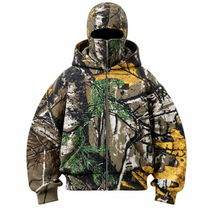 Pasamontañas de Camuflaje Tejido Personalizado para Hombre con Cremallera Completa, Venta al por Mayor OEM, Ropa de Exterior - Product Image 1
