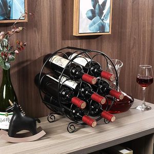 Handcrafted Black Metal 7 <b>Bottle</b> Wine <b>Rack</b> Freestanding Countertop Wine <b>Bottle</b> Holder Modern Decorative Wine <b>Storage</b> Organizer - Product Image 4