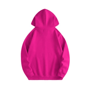 Sweat à capuche en polaire rose épais, personnalisé, coupe oversize, style streetwear, unisexe, uni, pour l'hiver, décontracté - Product Image 2