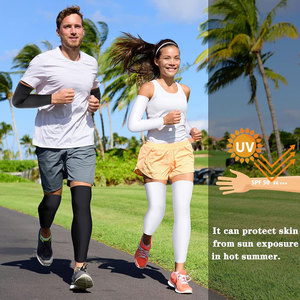 Manchons de compression athlétiques extensibles pour hommes, taille petite, noir et blanc, légers, pour la course et le cyclisme - Product Image 4