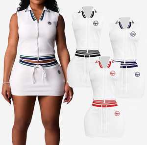 Custom Logo Women's 2 Piece Sports Set Sleeveless Zipper Jacket High Waist Pants Breathable Knitted Activewear All Seasons - Product Image 2