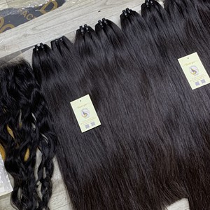 Vente en gros d'extensions de trame à la machine à double traction vietnamiennes brutes faisceaux de cheveux humains HD perruques à fermeture en dentelle - Product Image 5