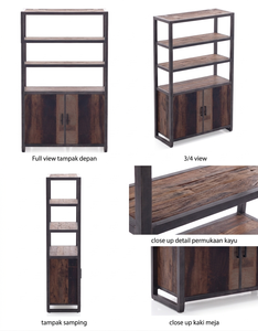 Librería Genanda Moderna Minimalista de Madera Sólida Ecológica con Estantes Abiertos para Dormitorio, Comedor, Apartamento y Espacios Comerciales - Product Image 6