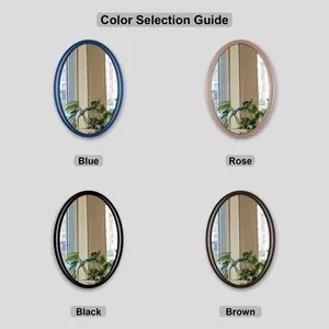 Contemporary Black Oval Wall Mirror Suitable For Living Space And Everyday Styling Needs Wholesupply From India - Product Image 6