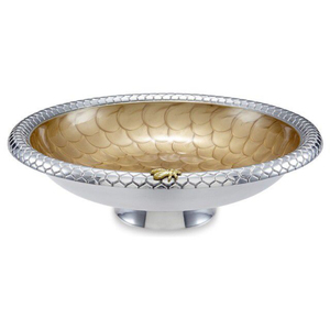 Bol moderne en métal de luxe avec bords ondulés et base noire pour le service des aliments et une utilisation décorative, accessoires de cuisine pour la maison et l'hôtel - Product Image 5