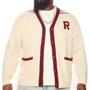 Cardigan en tricot tendance coupe ajustée, col montant, mélange de laine, chaud, pour l'hiver, avec fermeture boutonnée et manches longues - Product Image 1