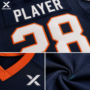 X Sports City Ensemble de football américain traditionnel en sergé et brodé, personnalisable, séchage rapide, vêtements de sport haute performance OEM/ODM - Product Image 4