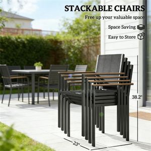 Conjunto de Mesa y Sillas para Terraza Exterior, para Jardín, para Entretenimiento al Aire Libre - Product Image 4