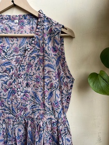 Vestido de Algodón Indio Estampado a Mano 2026, Superventas, 100% Bordado Floral, Túnica Informal, Vestido Largo a Precio de Fábrica - Product Image 5