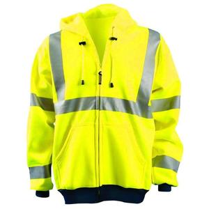 Combinaisons en laine réfléchissantes à capuche pour hommes, haute visibilité, jaune-vert, imprimé par sublimation, imperméables, color block, 220g, fermeture éclair - Product Image 4