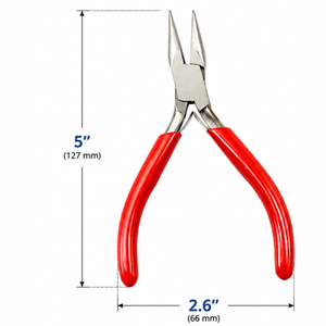 Precision Chain Nose Pliers Stainless Steel Red Handle Mini Jewelry Making Tool for <b>Wire</b> Bending & DIY <b>Crafts</b> - Product Image 3