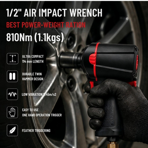 Llave de Impacto Neumática Corta de 1/2 Pulgada, 810 Nm |   Herramienta Neumática de Impacto de Doble Martillo para Venta al por Mayor en Fábrica - Product Image 5