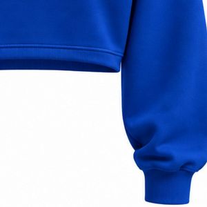 เสื้อฮู้ดครอปผู้หญิง Sigma Gamma Rho สีน้ำเงินรอยัล ลายกรีกแบบกำหนดเอง เสื้อฮู้ดแบบสวมหัว สตรีทแวร์สำหรับชมรมนักศึกษา - Product Image 3