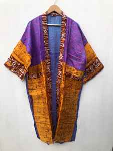 Kimono Tradicional Indio de Seda para Mujer, Estilo Vintage Boho, Cómodo, Largo, para Maternidad, con Cinturón Sexy, Precio al por Mayor - Product Image 6