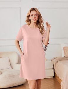 Chemise de nuit ample en coton pour femme grande taille à manches courtes – Confortable, douce, respirante et écologique - Product Image 2
