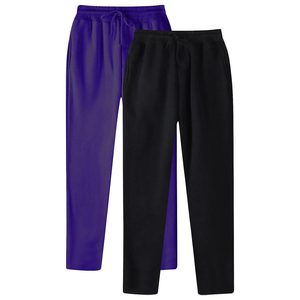 Pantalon de jogging décontracté pour homme en toile de coton, taille mi-haute, coupe droite, couleur unie, avec bouton élastique, noir et bleu, pour l'été - Product Image 3
