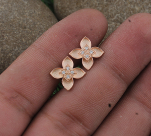 Wholesale 18K Rose Gold Plated Cubic Zirconia <b>Stud</b> Earrings for Women AAA CZ Diamond Brilliant Cut Sparkly Bridal Earring Jewelr - Product Image 4