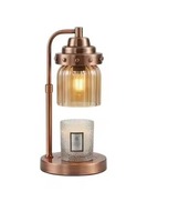 Lampe chauffe-bougie électrique haute performance avec variateur d'intensité et minuterie, bras métallique, abat-jour en verre premium, lampe de bureau pour bougies parfumées