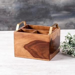Porte-couteaux en bois et acier inoxydable de qualité supérieure, support de rangement pour couteaux de cuisine, pour la maison et les chefs - Product Image 3
