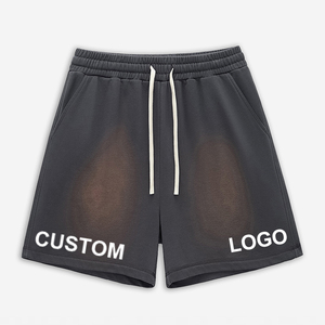 Pantalones Cortos Deportivos de Algodón 100% Pesado para Gimnasio, con Cordón Ajustable, Transpirables, para Hombre - Product Image 3